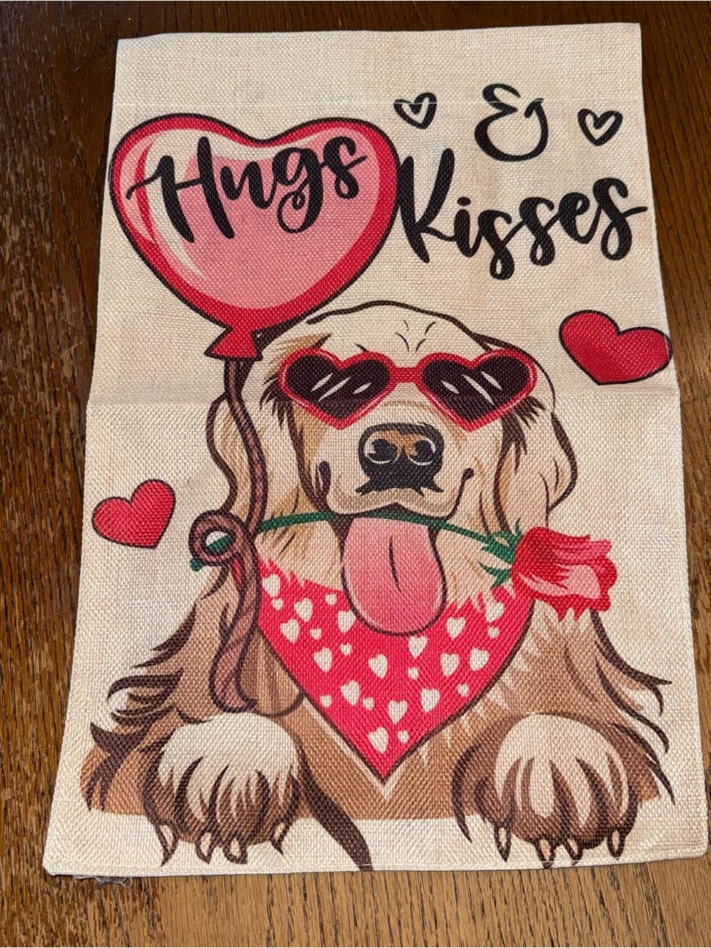 Valentines Day Burlap Garden Flag Decorative Gift Yard Banner 17”x12” New